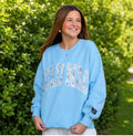 Blue and camo Lulu Mac Sweatshirt