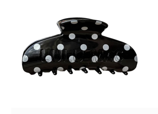 Lulu Mac Black and Blue polka dot clip