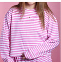 Neon pink stripe long sleeve