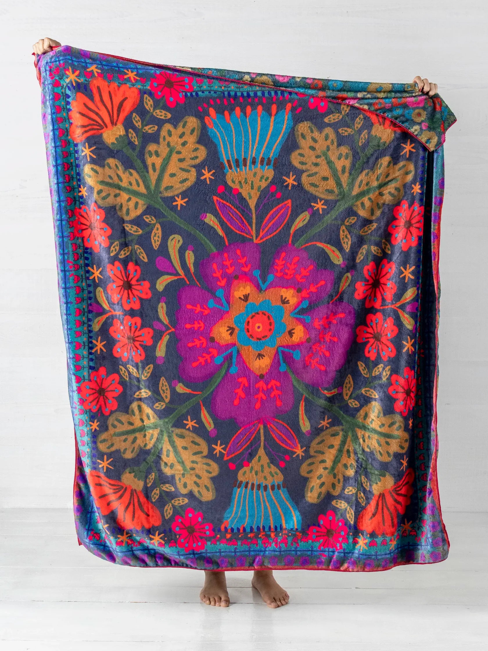 Pink Flower Reversible Blanket