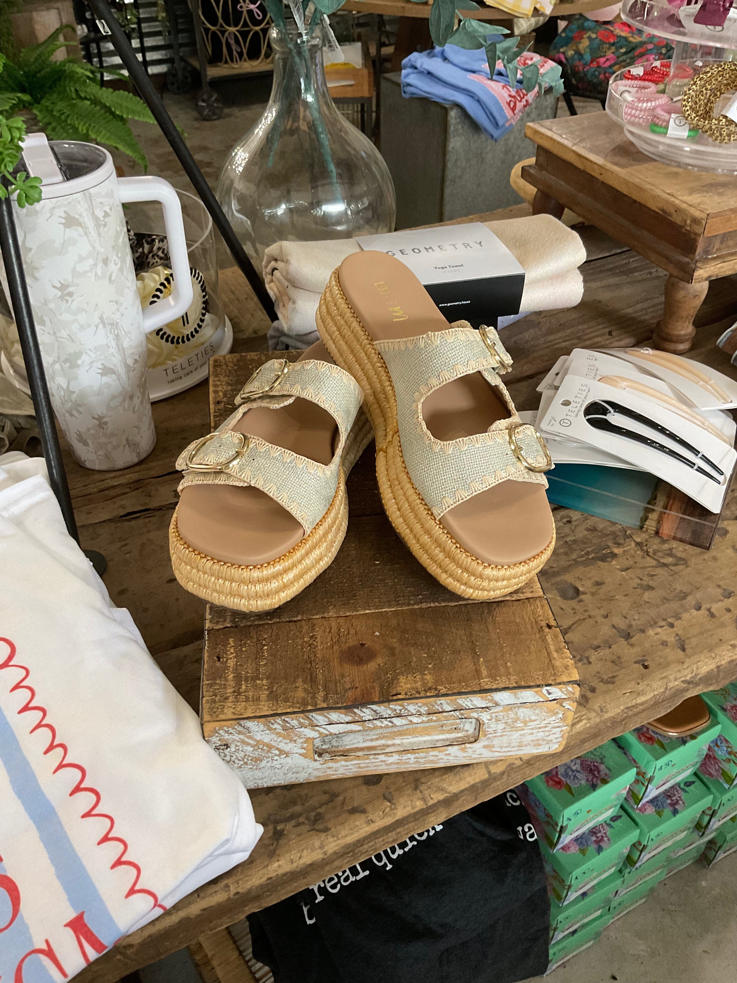 Silver platform Sandles