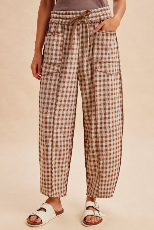 Brown gingham sweats