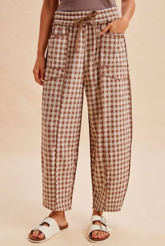 Brown gingham sweats