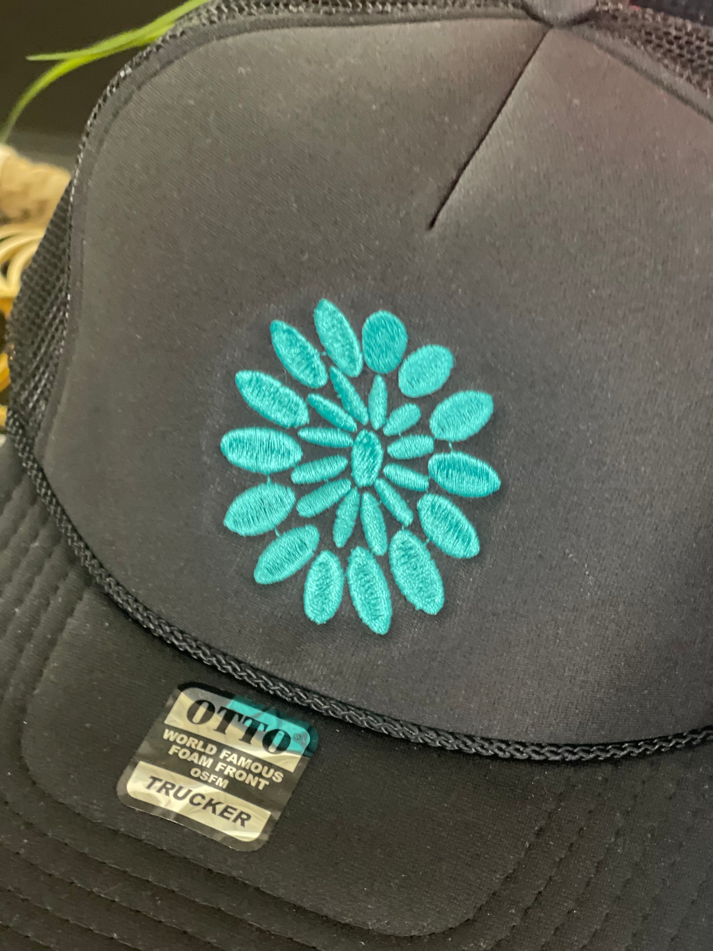 Turquoise trucker hat