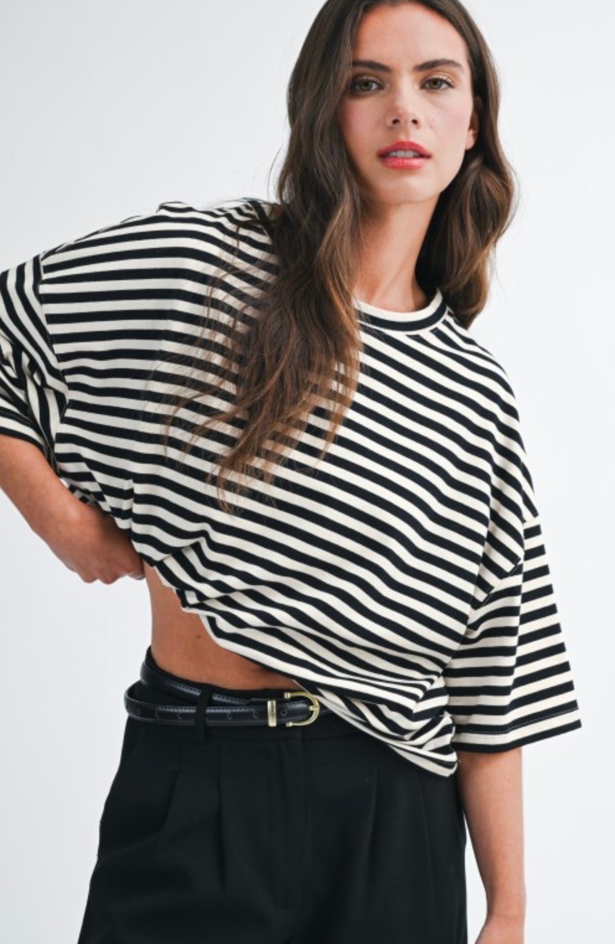 Black and white stripe tee