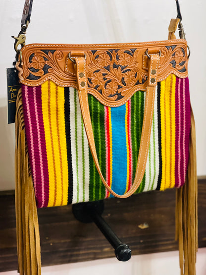 Stripe fringe bag