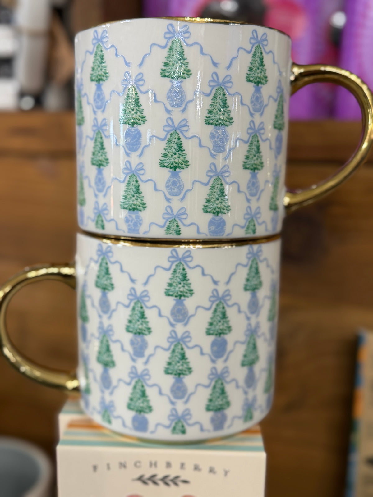 Blue tree mug