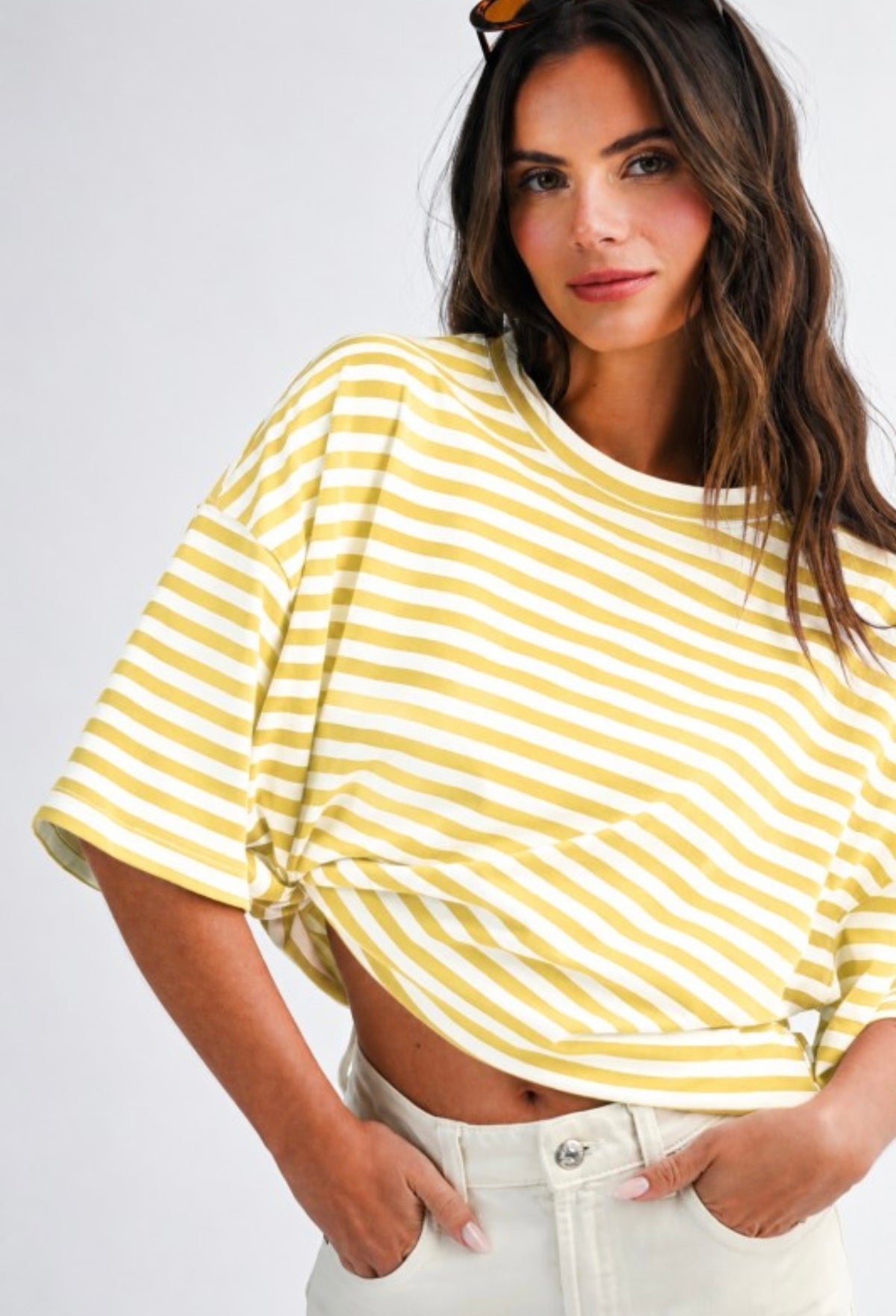 Tan stripe tee