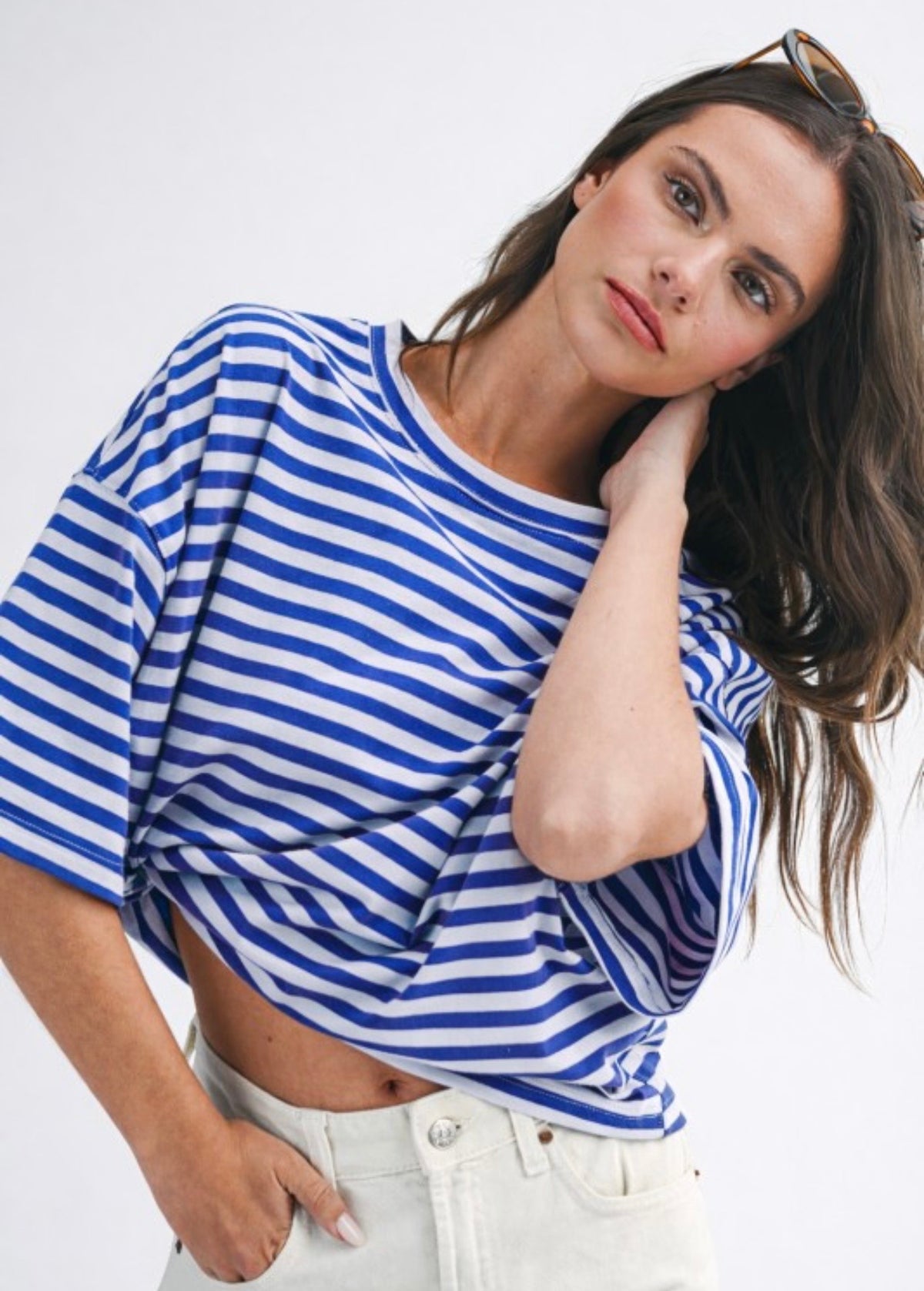 Blue stripe tee