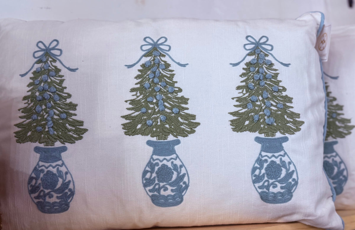 Blue Christmas pillow